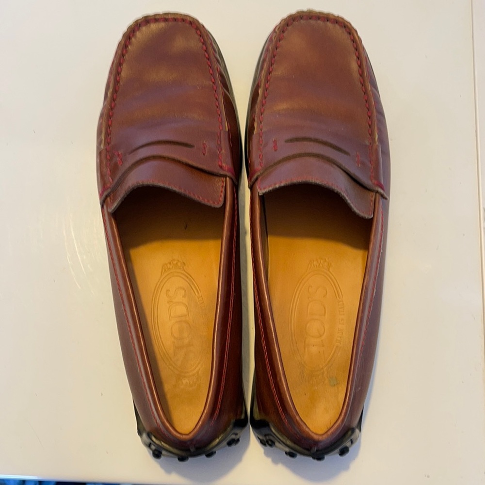 Tod’s penny loafers 37 brown with red stitching